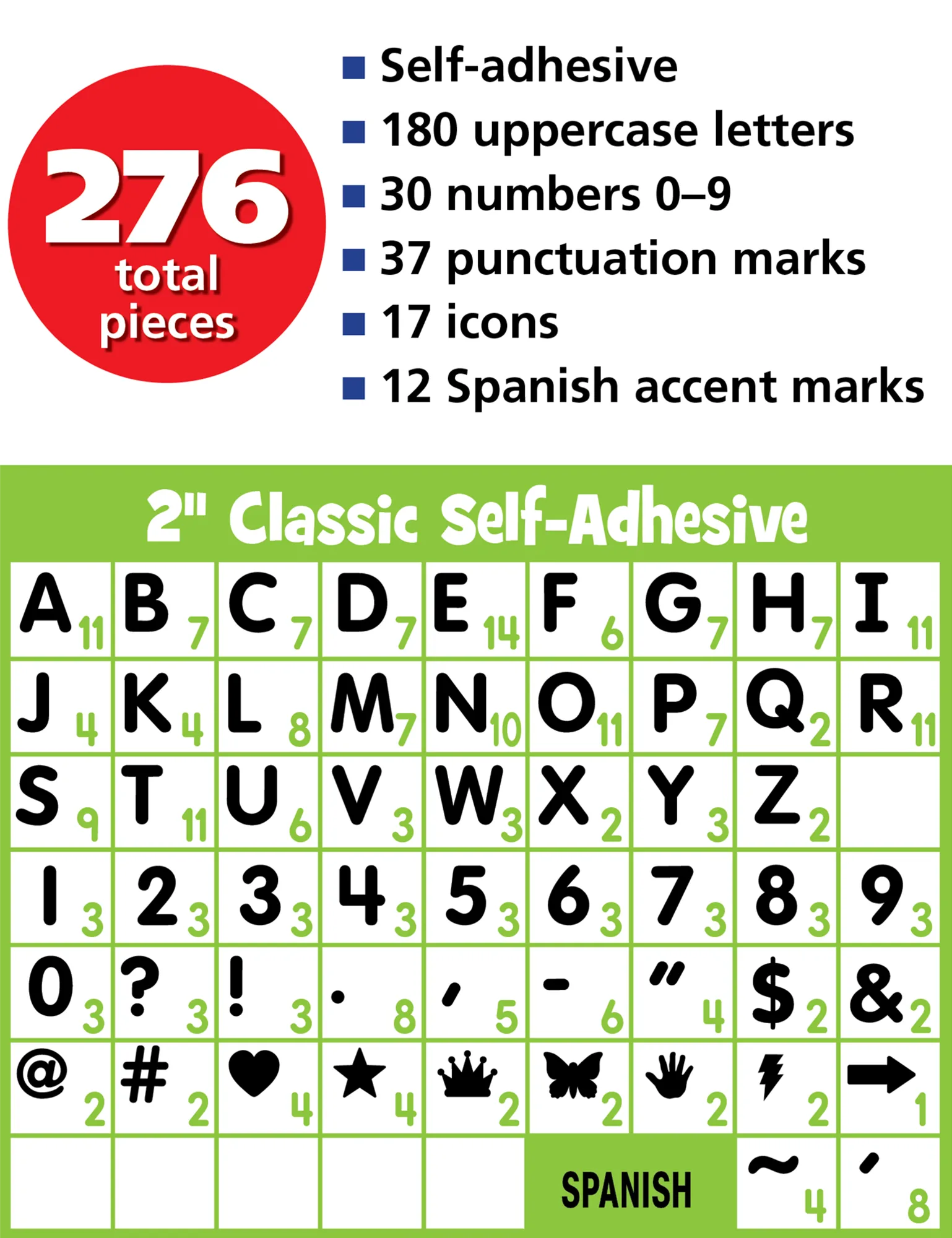 Black Glitz 2" Classic Self-Adhesive Letters Uppercase - Image 2