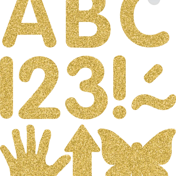 Gold Glitz 2" Classic Self-Adhesive Letters Uppercase
