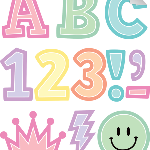 Pastel Pop 2" Bold Block Self-Adhesive Letters Uppercase