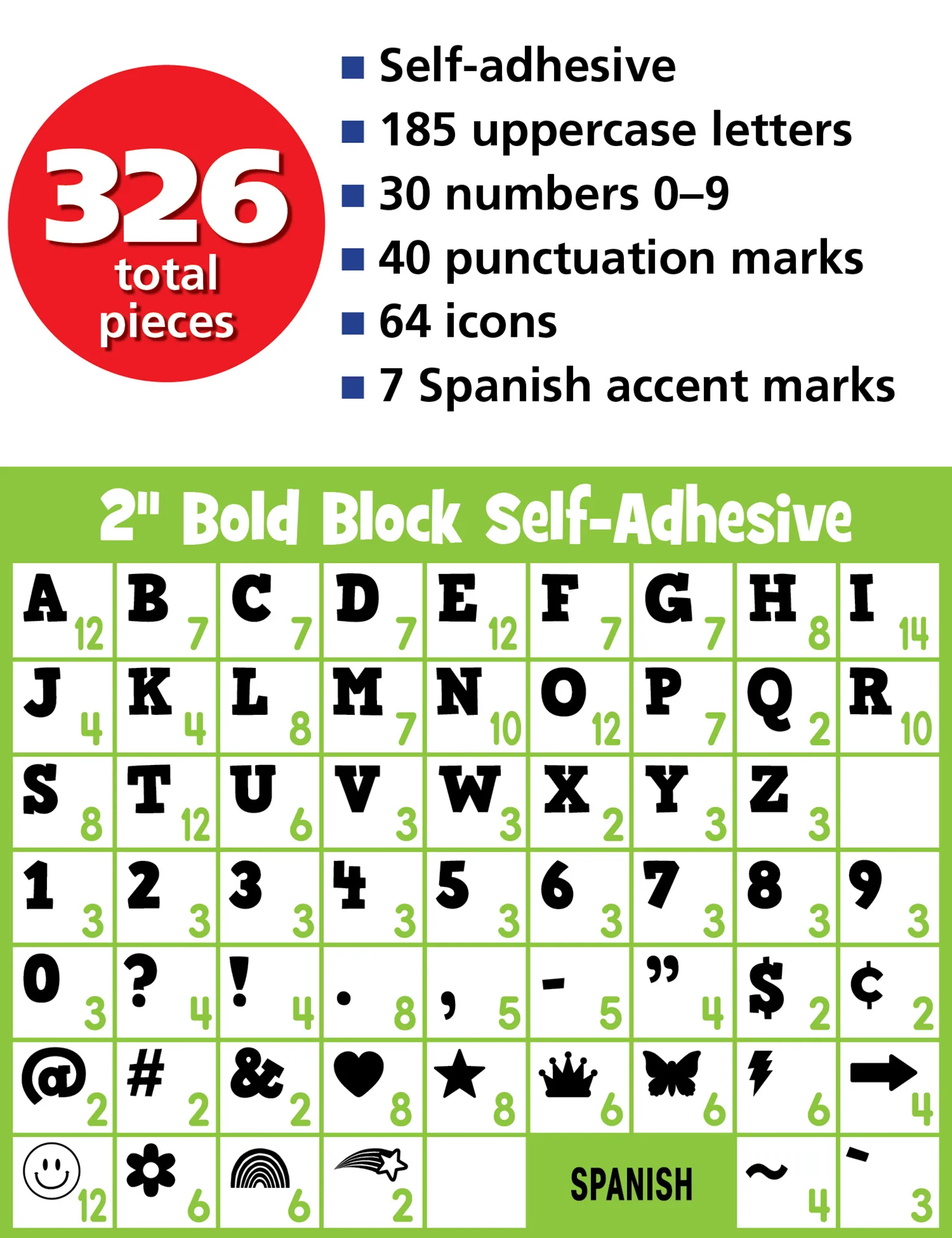 Brights 4Ever 2" Bold Block Self-Adhesive Letters Uppercase - Image 2