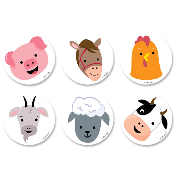 FARM FRIENDS FARM FACES 3 INCH DESIGNER CUT OUTS