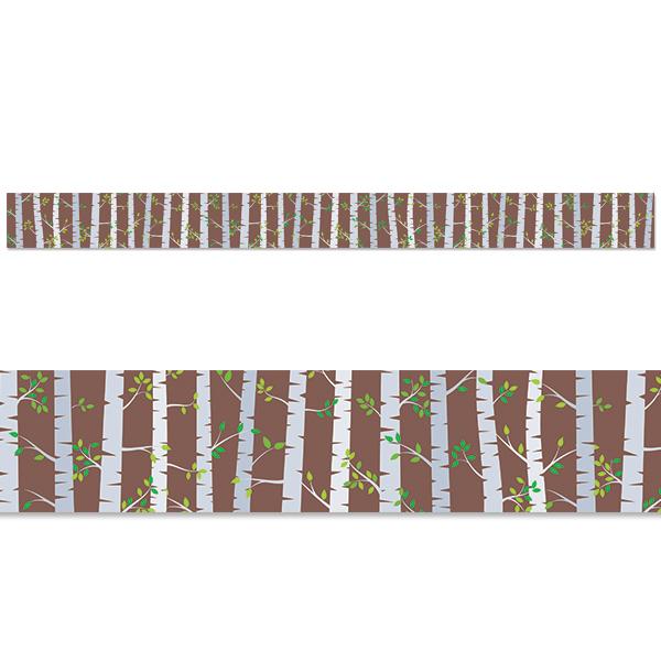 WOODLAND FRIENDS BIRCH TREES BORDER