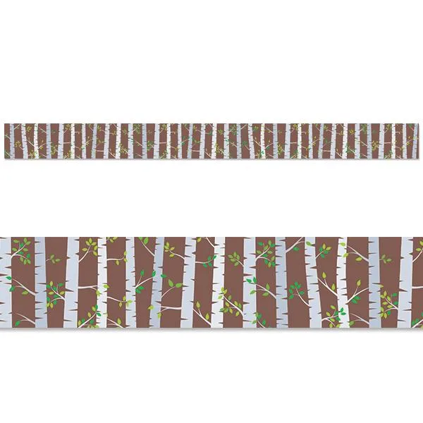 WOODLAND FRIENDS BIRCH TREES BORDER