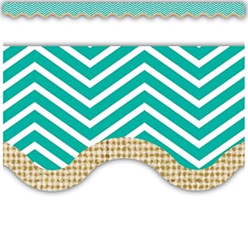 CHEVRON BURLAP SCALLOPED BORDER TRIM