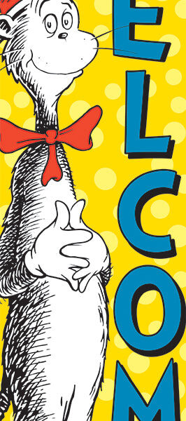 CAT IN THE HAT WELCOME VERTICAL BANNER