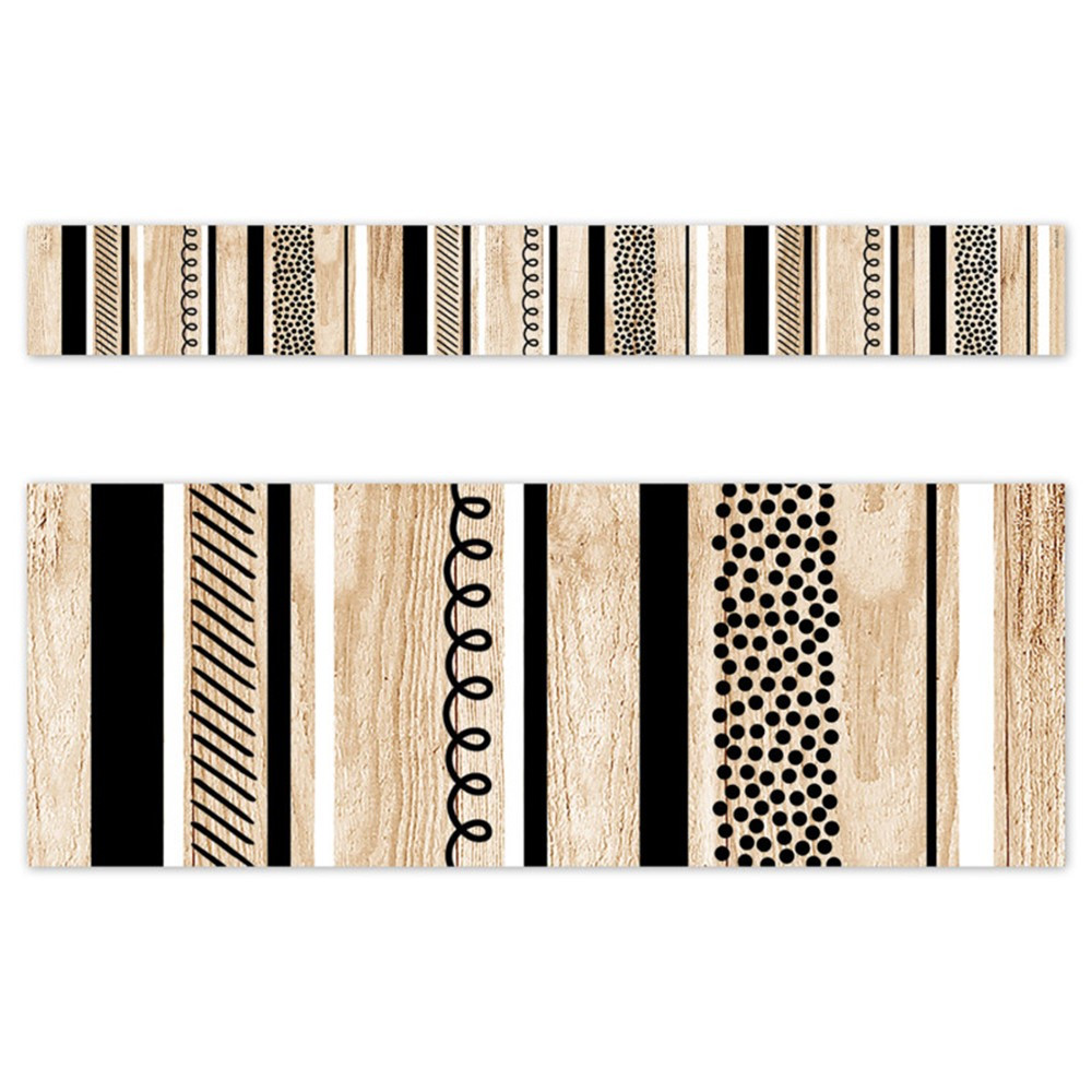 CORE DÉCOR STRIPES AND DOODLES ON WOOD EZ BORDER