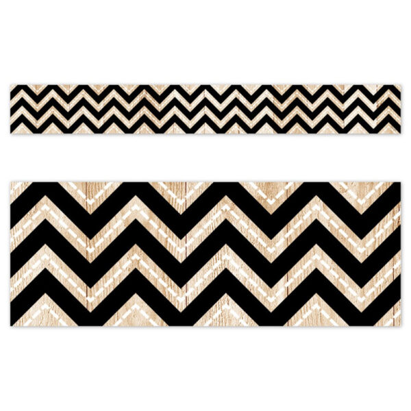 CORE DÉCOR BLACK AND WOOD CHEVRON EZ BORDER