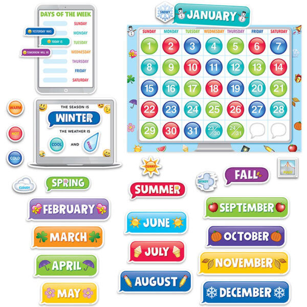 EMOJI FUN CALENDAR BULLETIN BOARD SET
