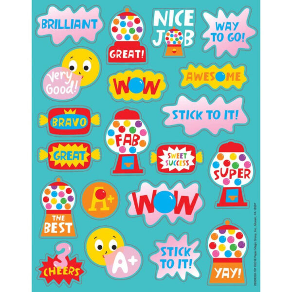 BUBBLE GUM SCENTED STICKERS, PACK OF 80