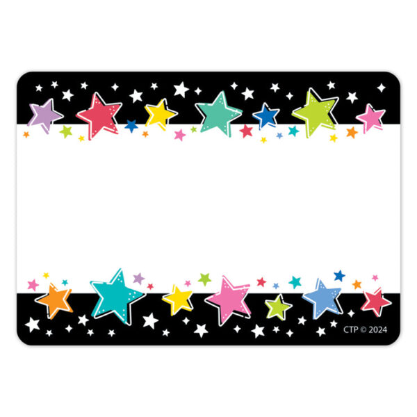 STAR BRIGHT COLORFUL STARS ON BLACK LABELS