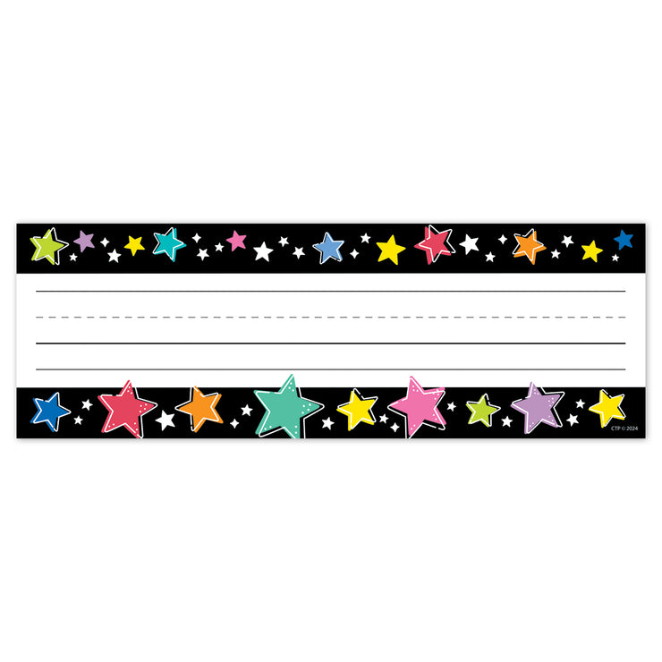 STAR BRIGHT COLORFUL STARS ON BLACK NAME PLATES