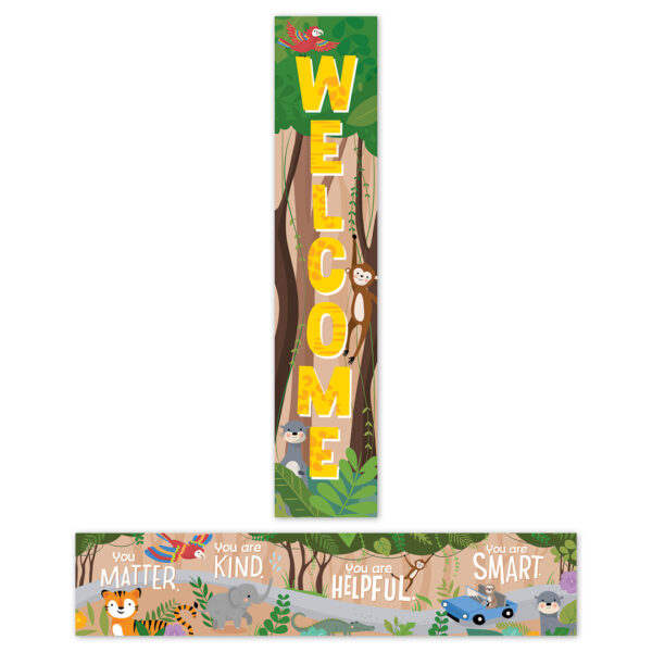 JUNGLE FRIENDS WELCOME BANNER